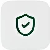Shield icon with checkmark on white background.