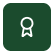 Ribbon icon on a dark green background.
