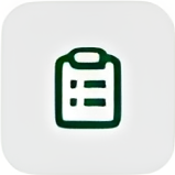Clipboard icon with checkboxes on white background.