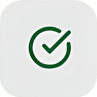 Green check mark inside a circle icon.